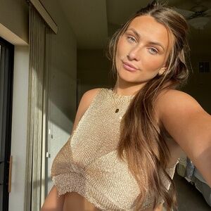 Gold Ibiza Sequin Double Layer Top